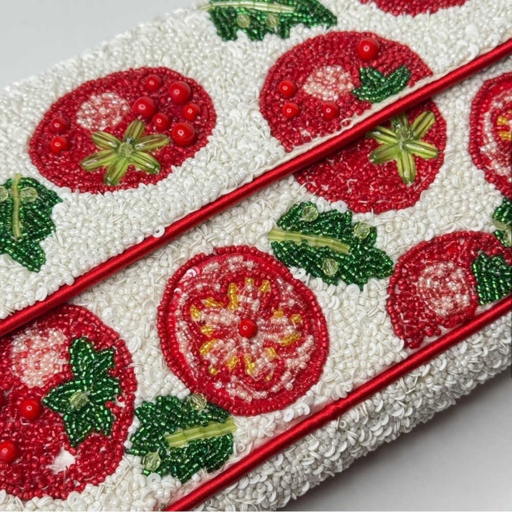 NWT ⚜️🍅⚜️ Viral Made In India Beaded Tomato Bag - Picture 5 of 12